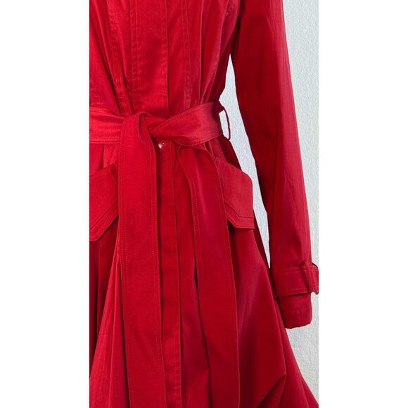 Samuel Dong | Classic Red Bubble Balloon Dress Coat | Sz S - Picture 5 of 15